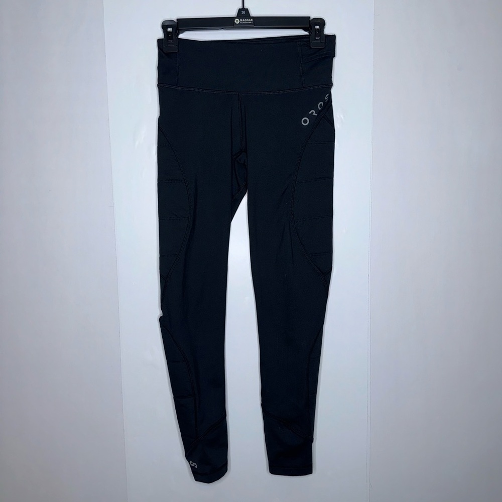 Oros Womens black padded leggings size extra small